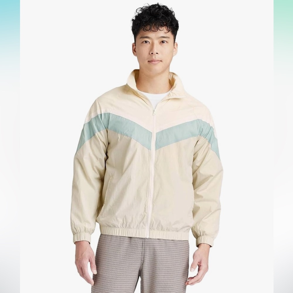 Original Use Beige and Light Green Windbreaker